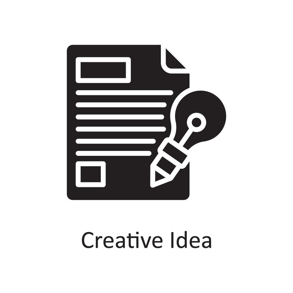 solide Ikonendesignillustration des kreativen Ideenvektors. Design- und Entwicklungssymbol auf Datei des weißen Hintergrundes ENV 10 vektor