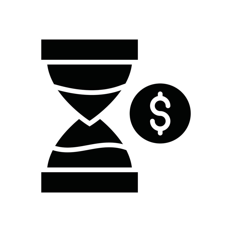 tid är pengar .vektor fast ikon företag tillväxt och investering symbol eps 10 fil vektor