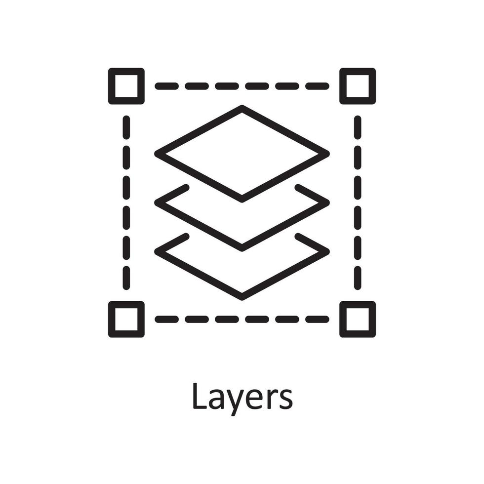 skikten vektor översikt ikon design illustration. design och utveckling symbol på vit bakgrund eps 10 fil