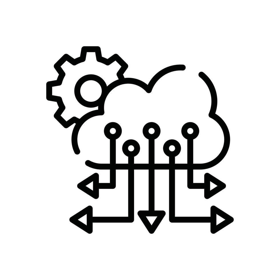 Cloud-Management-Vektorzeilensymbol Cloud-Computing-Symbol eps 10-Datei vektor