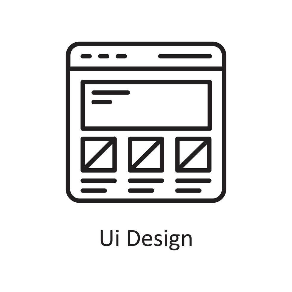 ui design vektor översikt ikon design illustration. design och utveckling symbol på vit bakgrund eps 10 fil