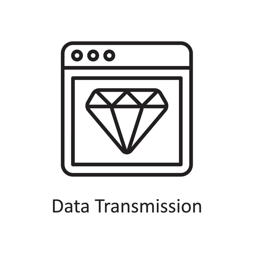 Datenübertragung Vektor Umriss Icon Design Illustration. Design- und Entwicklungssymbol auf Datei des weißen Hintergrundes ENV 10