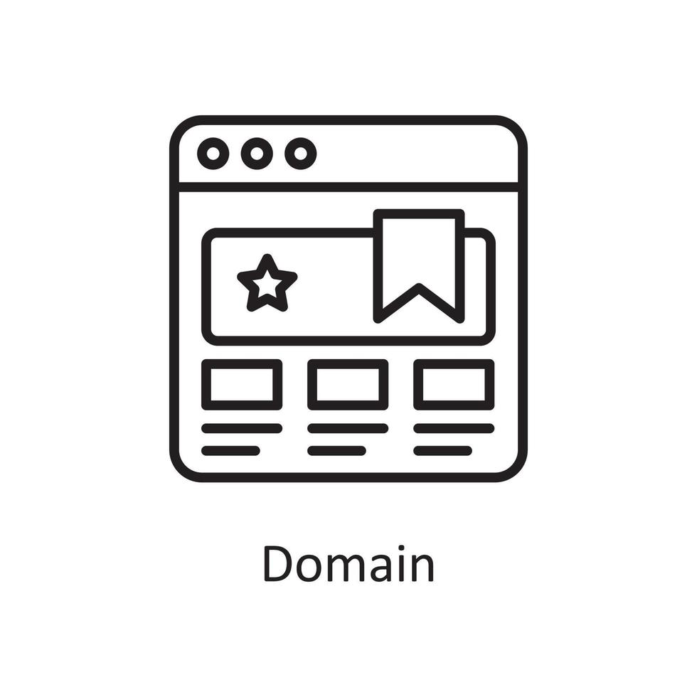 Domain-Vektor-Umriss-Icon-Design-Illustration. Design- und Entwicklungssymbol auf Datei des weißen Hintergrundes ENV 10 vektor