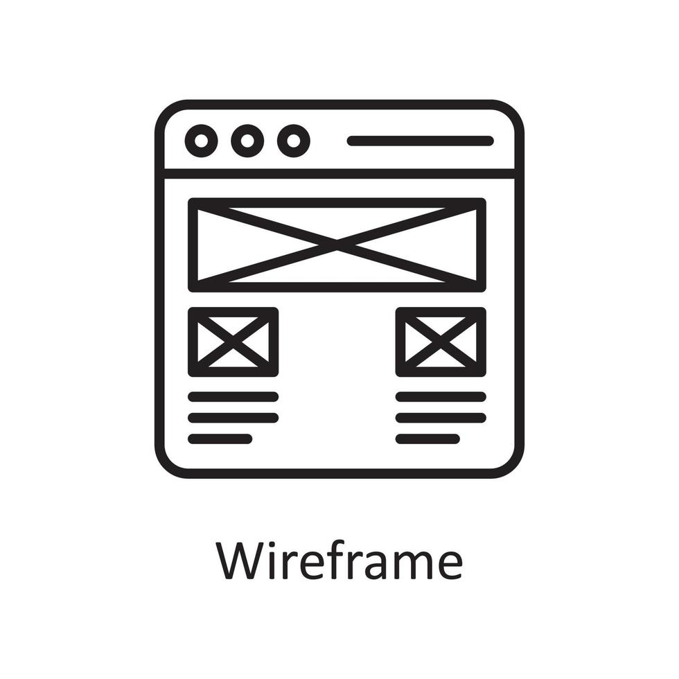 Wireframe-Vektor-Umriss-Icon-Design-Illustration. Design- und Entwicklungssymbol auf Datei des weißen Hintergrundes ENV 10 vektor