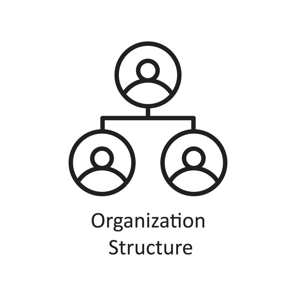 organisation strukturera vektor översikt ikon design illustration. företag och data förvaltning symbol på vit bakgrund eps 10 fil