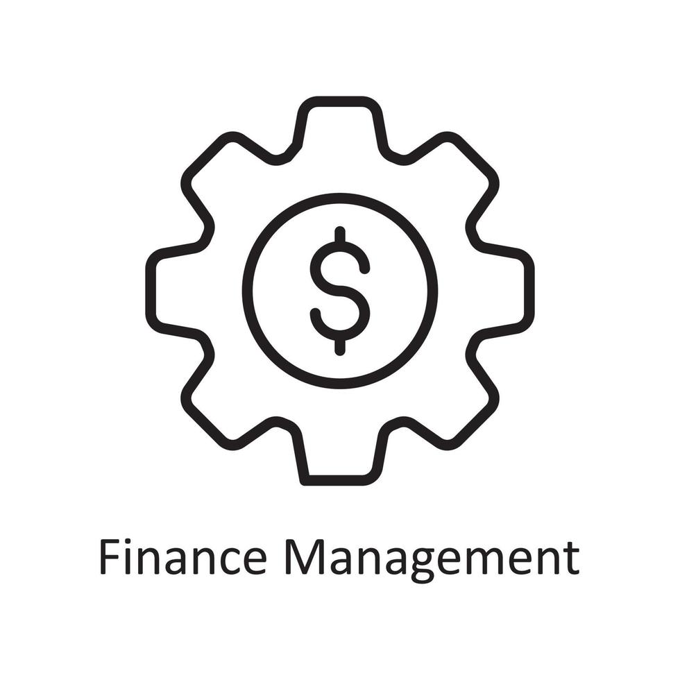 Finanzmanagement-Vektor-Gliederung-Icon-Design-Illustration. Geschäfts- und Datenverwaltungssymbol auf Datei des weißen Hintergrundes ENV 10 vektor