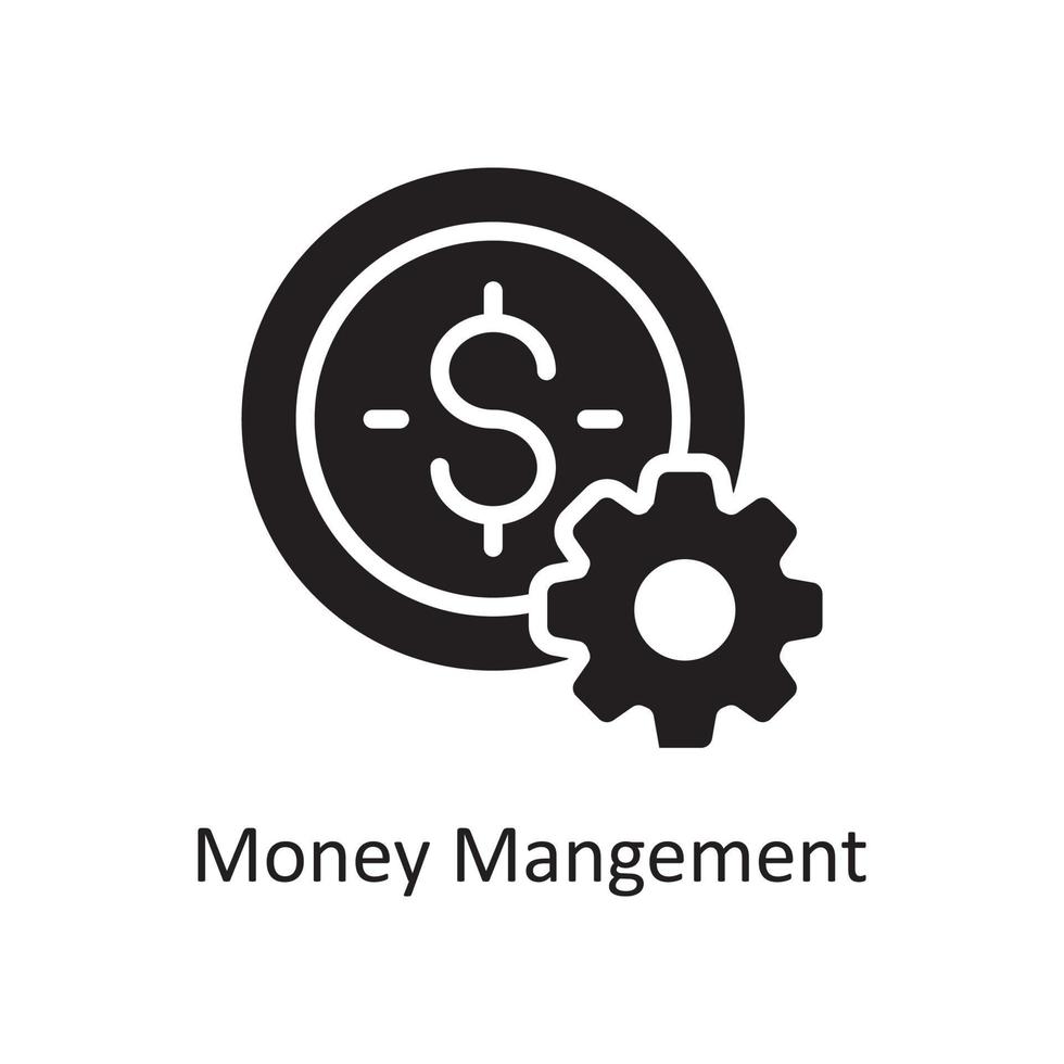 pengar förvaltning vektor fast ikon design illustration. företag och data förvaltning symbol på vit bakgrund eps 10 fil
