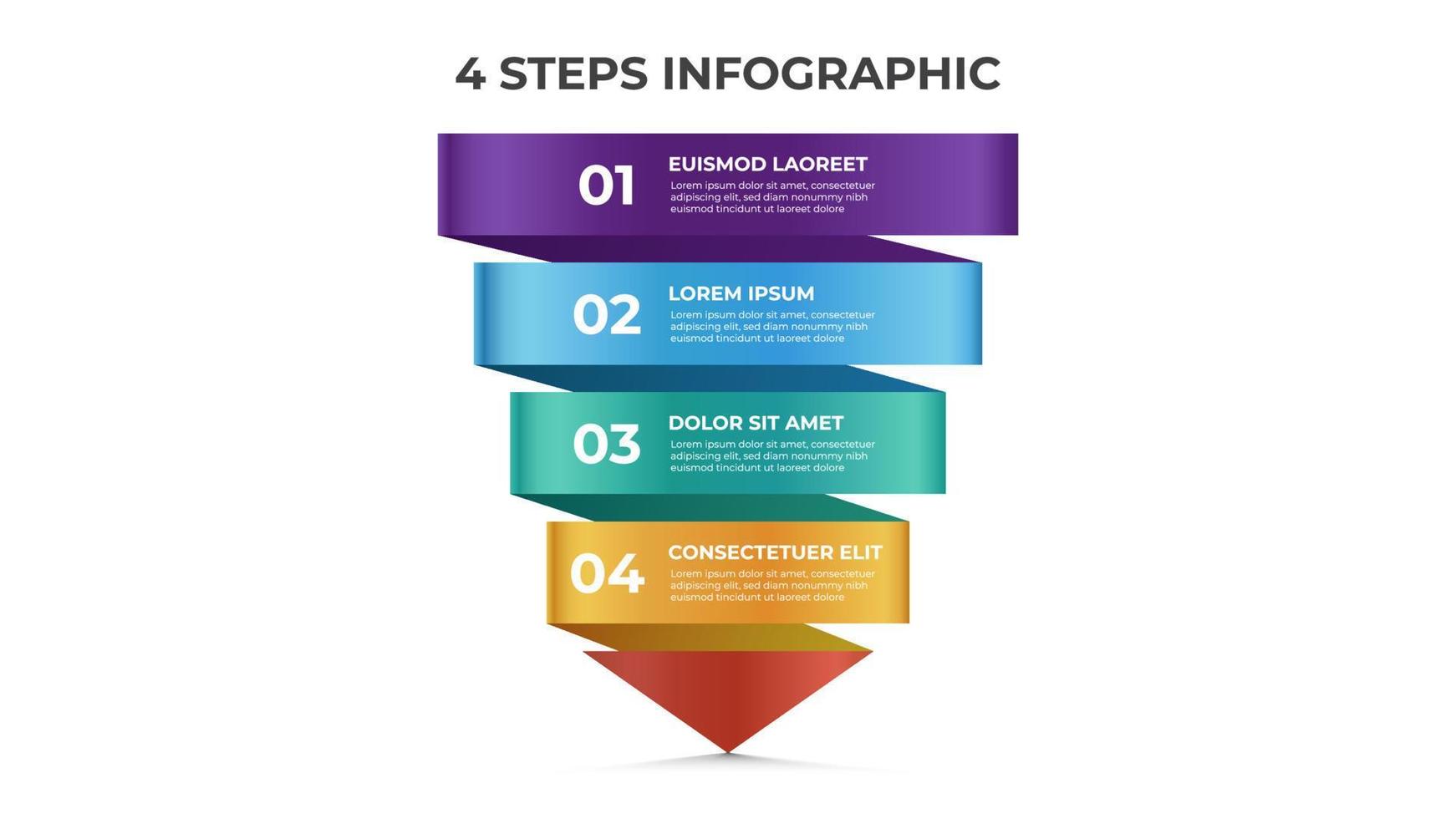 4 poäng av steg, infographic mall, layout design vektor med pil diagram