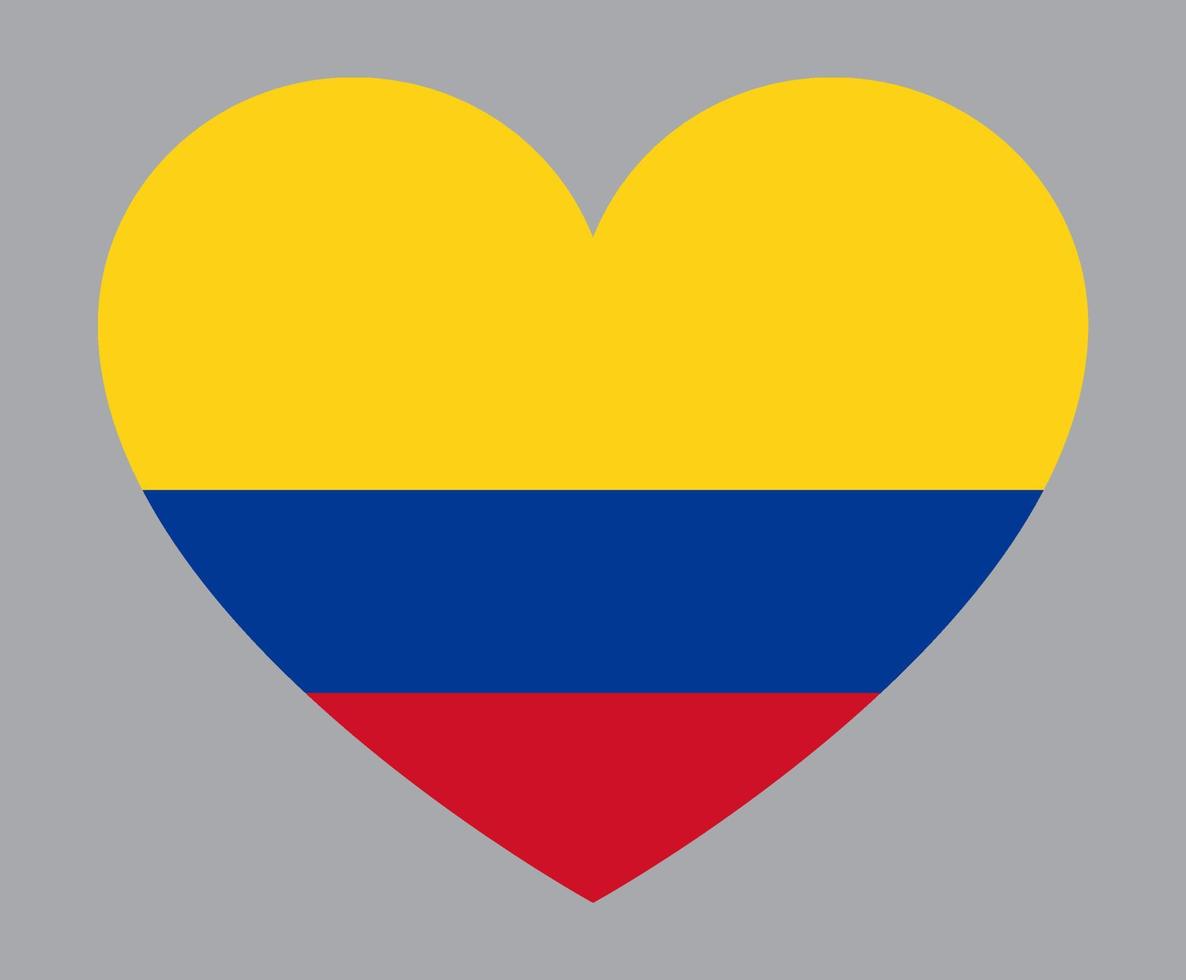 platt hjärta formad illustration av colombia flagga vektor