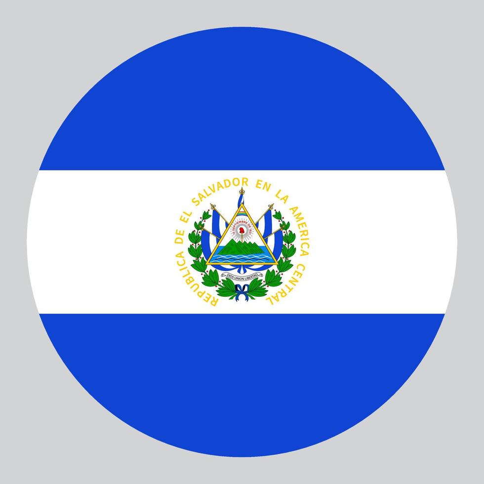 flache kreisförmige illustration der el salvador flagge vektor