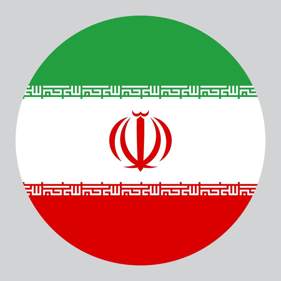 platt cirkel formad illustration av iran flagga vektor