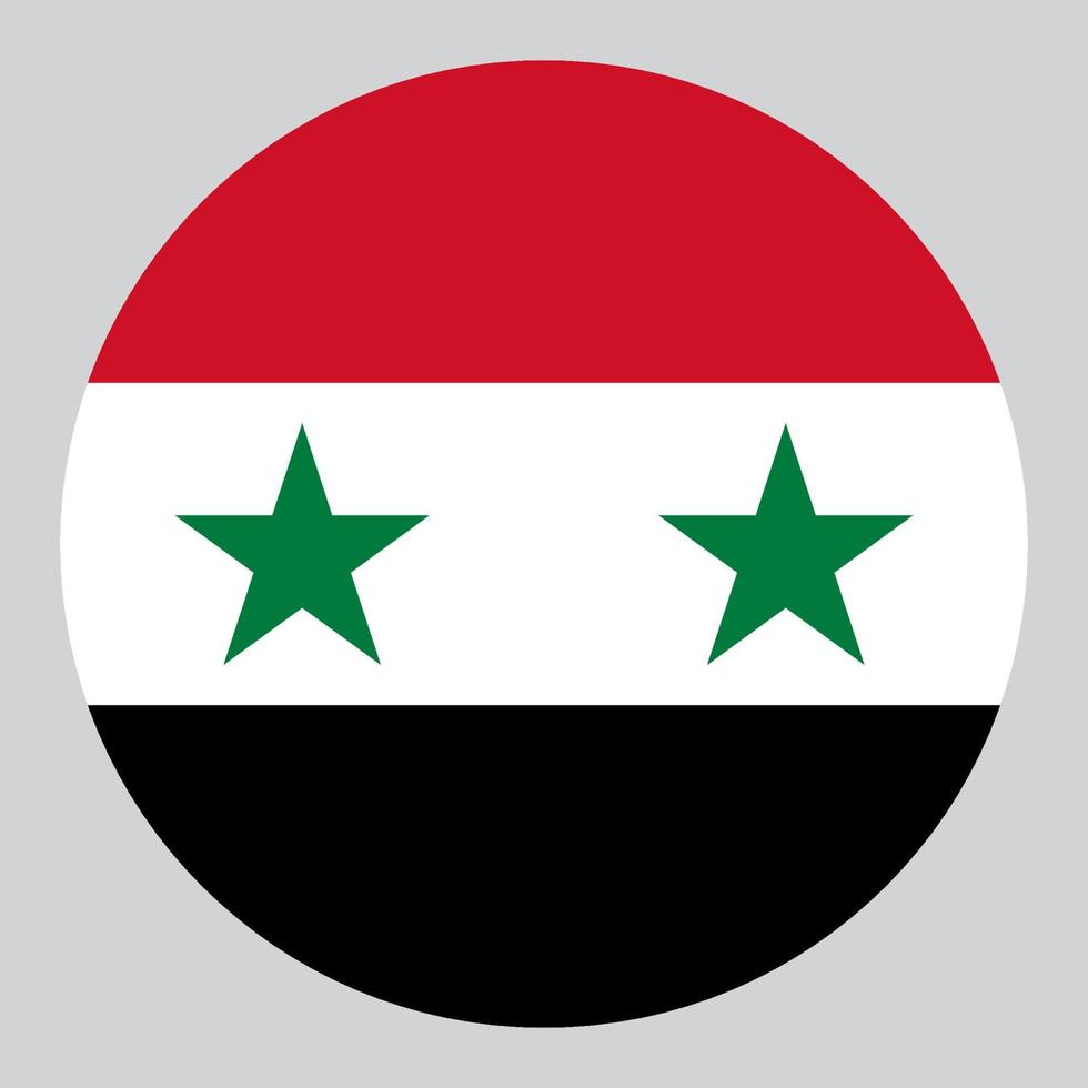 Flache kreisförmige Illustration der syrischen Flagge vektor