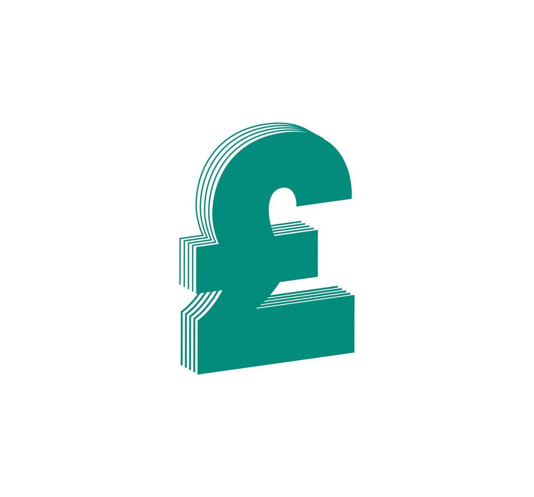 modern logotyp av 3d pund brittiskt pund valuta tecken. pengar ikon design i form av linje Ränder. logotyp, företags- identitet, app, kreativ affisch och Mer. vektor