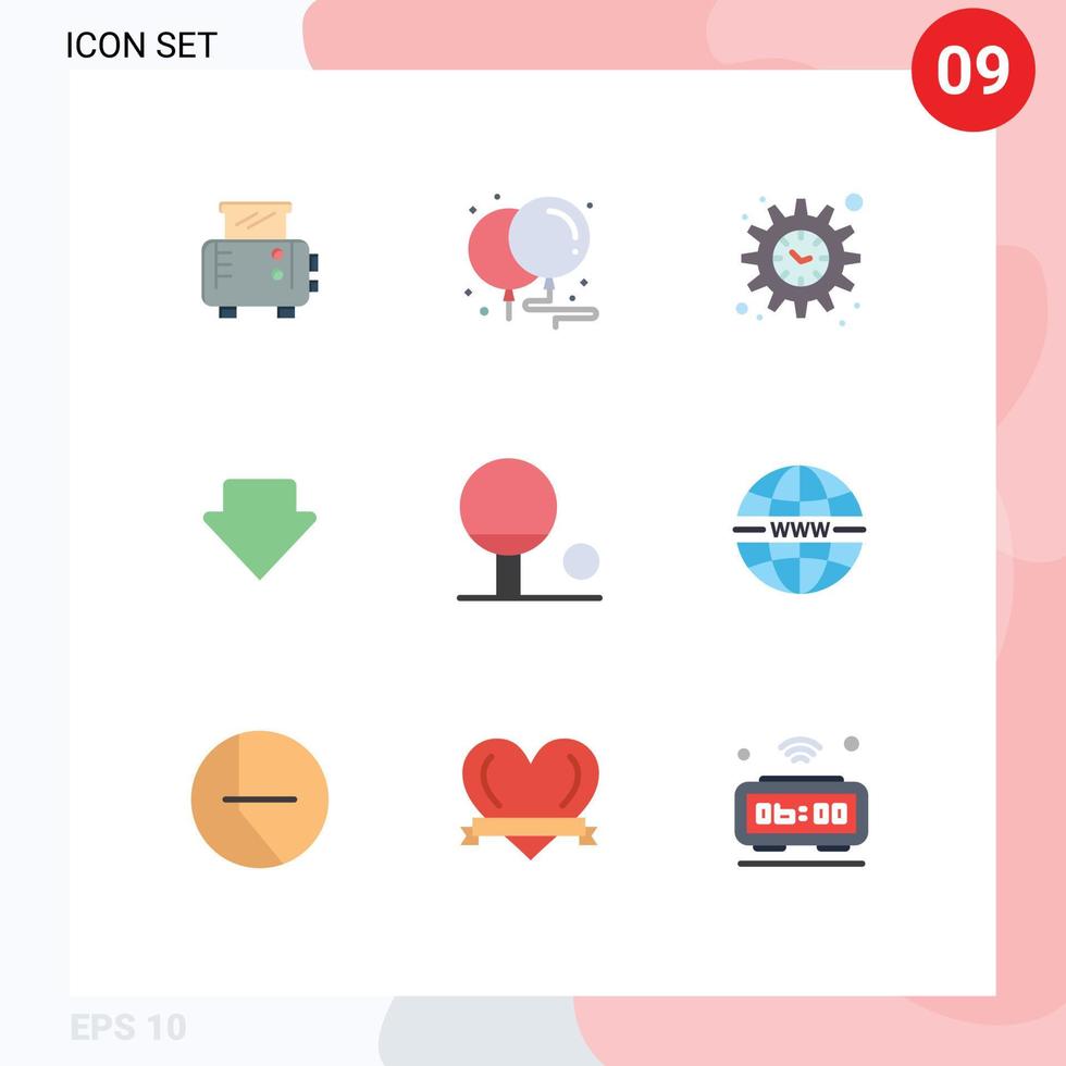 Stock Vector Icon Pack mit 9 Zeilenzeichen und Symbolen für Systeminterneteinstellungen Sport downlod editierbare Vektordesign-Elemente