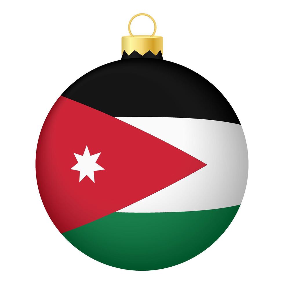 Christbaumkugel mit jordanischer Flagge. Symbol für Weihnachtsferien vektor