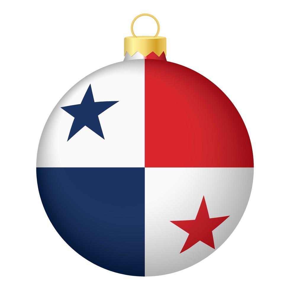 Christbaumkugel mit Panama-Flagge. Symbol für Weihnachtsferien vektor