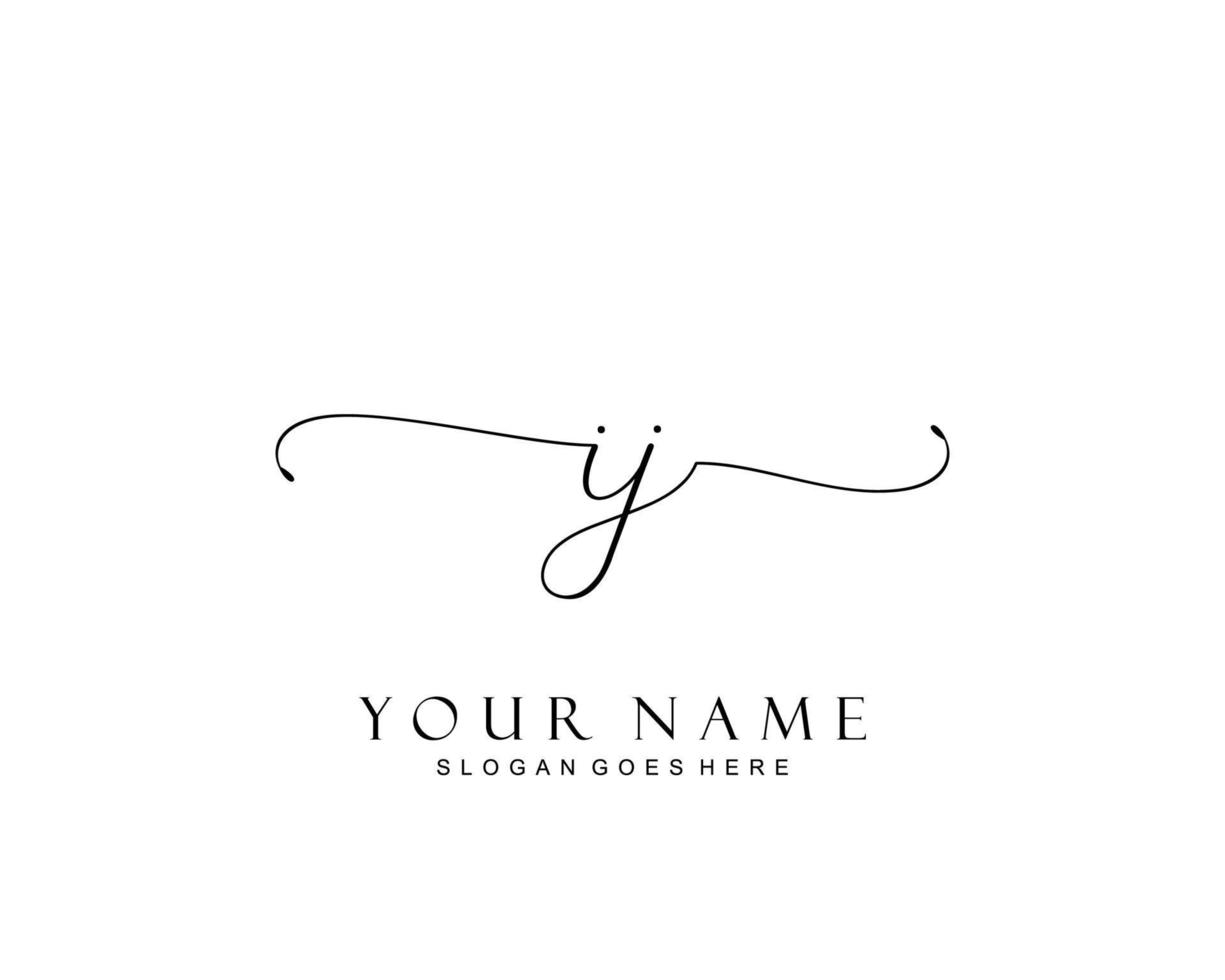 anfängliches ij-schönheitsmonogramm und elegantes logo-design, handschriftliches logo der ersten unterschrift, hochzeit, mode, blumen und botanik mit kreativer vorlage. vektor
