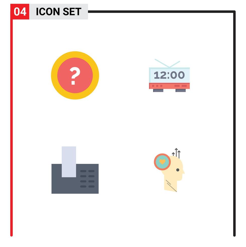 gruppe von 4 flachen symbolen zeichen und symbole für über geräte fragen elektrische hause editierbare vektorgestaltungselemente vektor