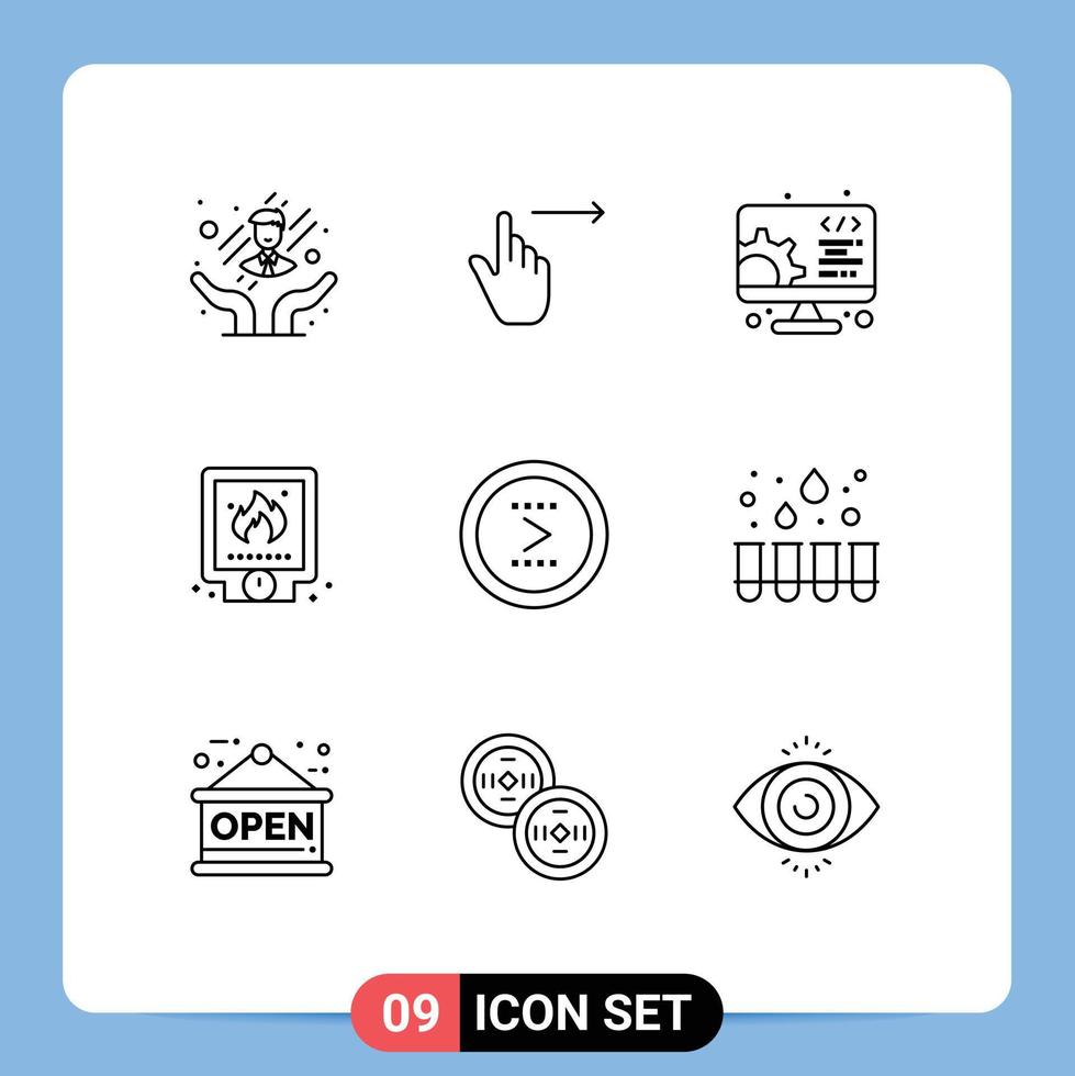 mobil gränssnitt översikt uppsättning av 9 piktogram av pil systemet utveckling VVS mekanisk redigerbar vektor design element
