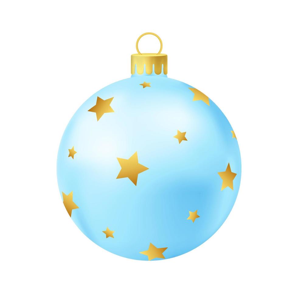 Blaue Weihnachtsbaumkugel mit goldenem Stern vektor