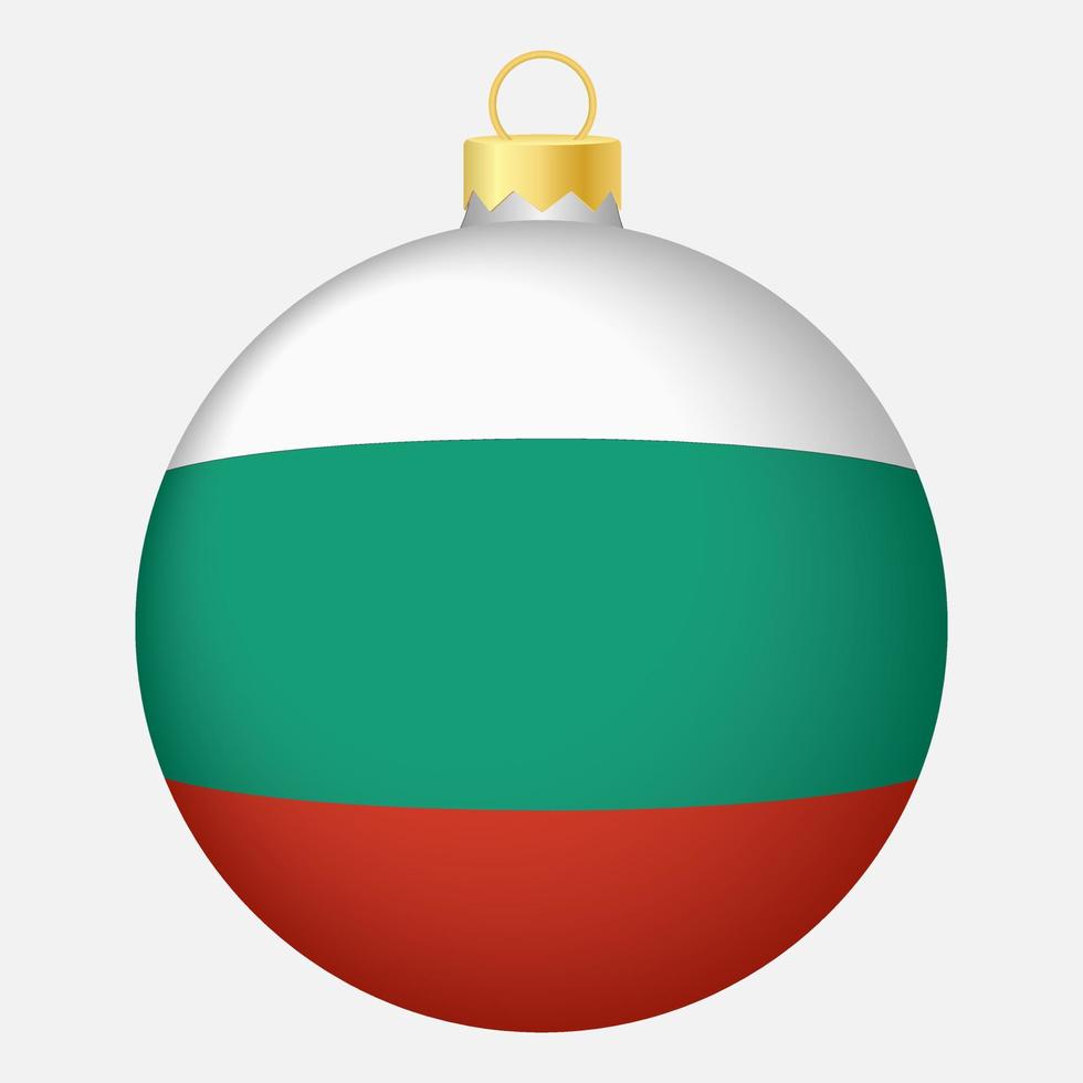 jul träd boll med bulgarien flagga. ikon för jul Semester vektor