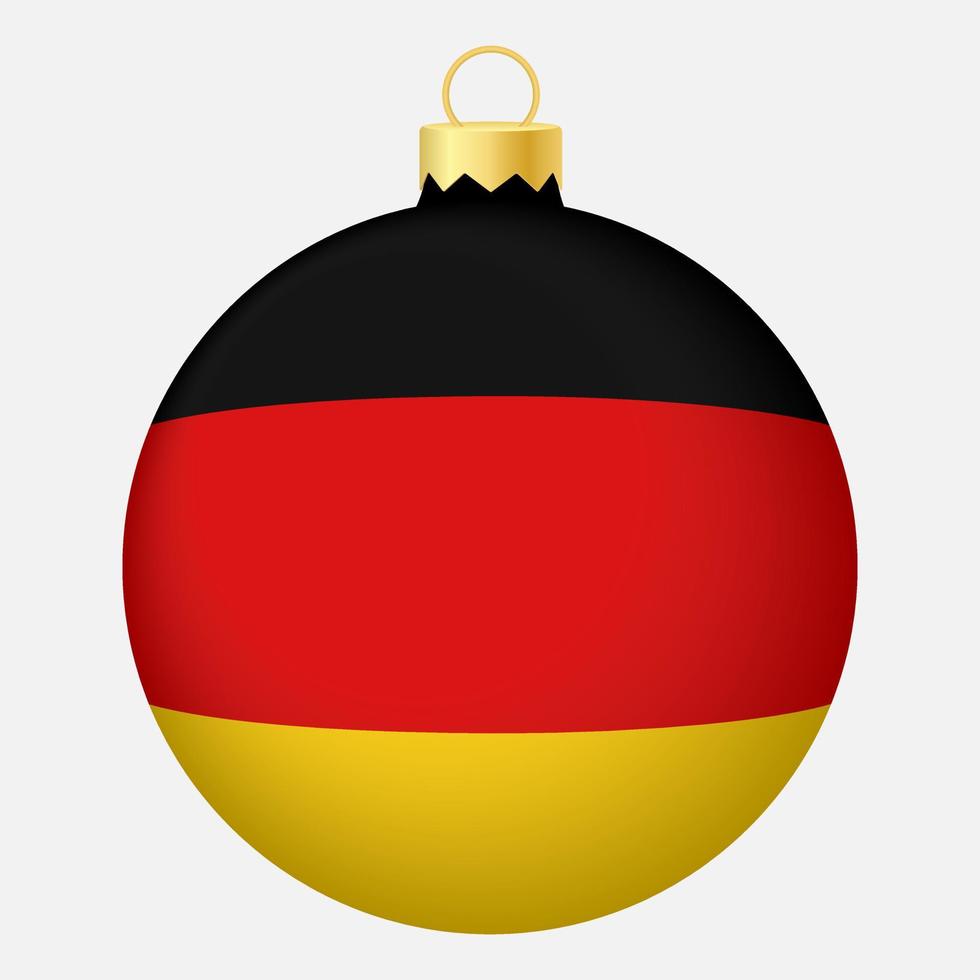 Christbaumkugel mit Deutschland-Flagge. Symbol für Weihnachtsferien vektor