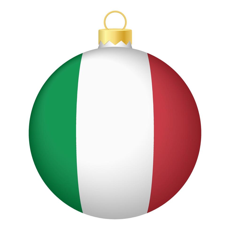 jul träd boll med Italien flagga. ikon för jul Semester vektor