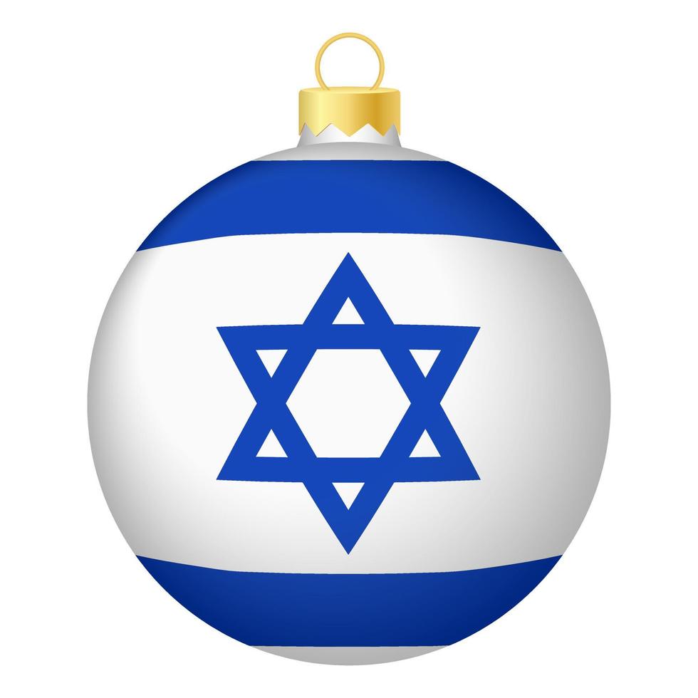 Christbaumkugel mit Israel-Flagge. Symbol für Weihnachtsferien vektor