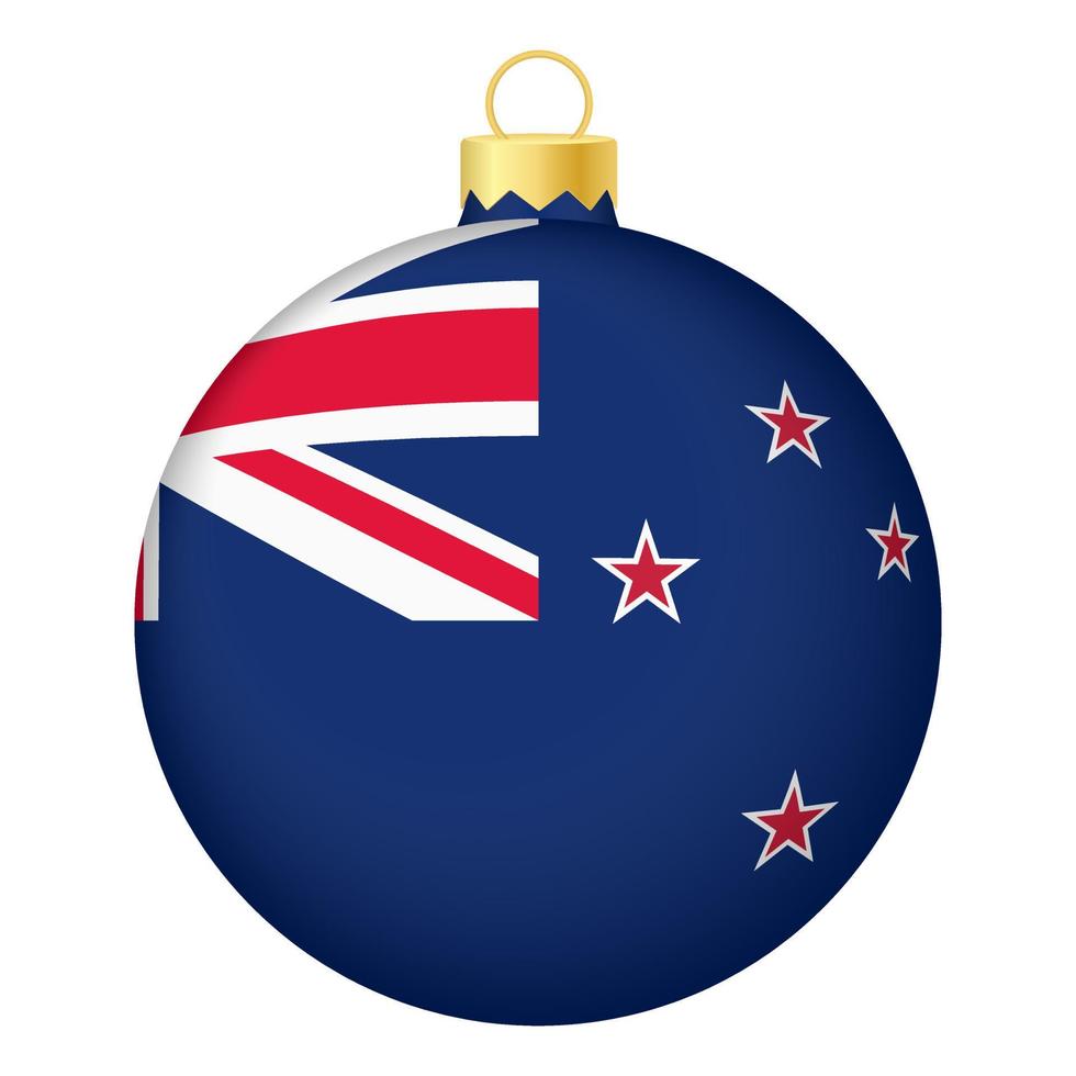 jul träd boll med ny zealand flagga. ikon för jul Semester vektor