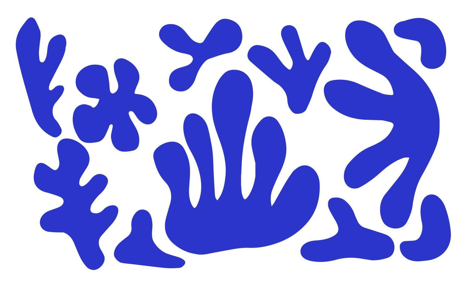 Reihe von trendigen Doodle und abstrakten zufälligen Symbolen auf isoliertem Hintergrund. abstrakte Formen im Matisse-Stil vektor