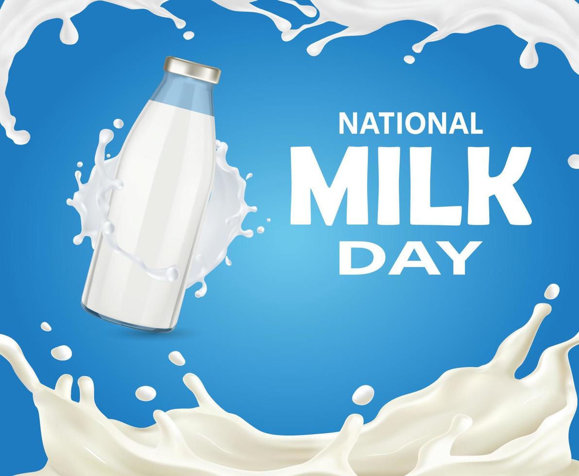 nationell mjölk dag vektor illustration.