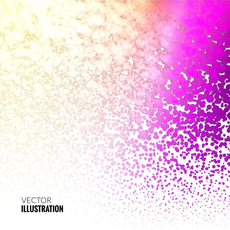 halvton färgrik lila lampor faller prickar mönster på vit bakgrund, vektor illustration