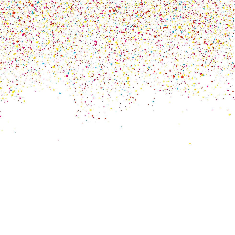 färgrik glitter glans textur på en vit bakgrund. färgrik explosion av konfetti. färgrik abstrakt partiklar på en ljus bakgrund. isolerat Semester design element. vektor illustration.
