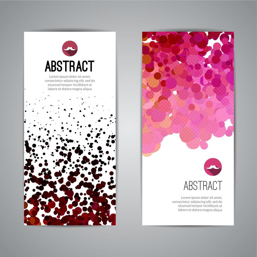 uppsättning av vektor affisch banderoller mallar med prickar vattenfärg simulering måla stänk. abstrakt bakgrund för företag dokument, flygblad och plakat.