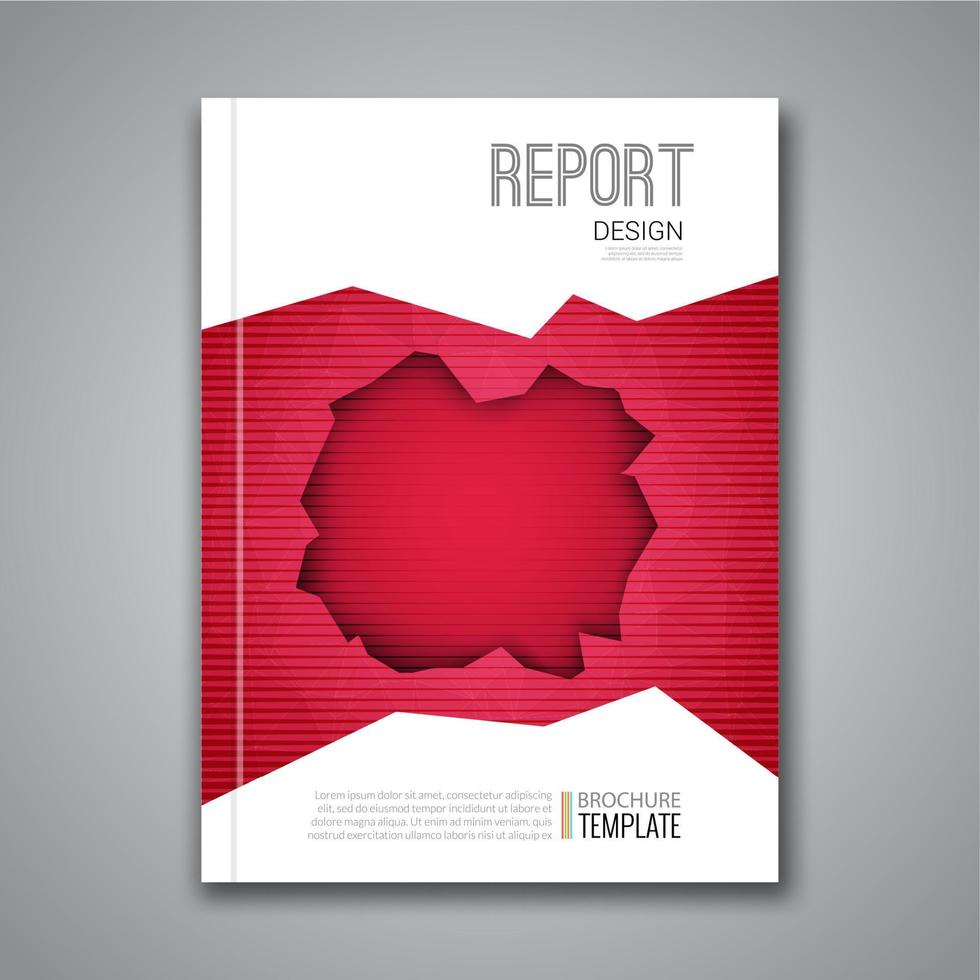 cover report business buntes rotes polygonales loch geometrisches muster design hintergrund, cover magazine, broschüre buchcover vorlage, vektorillustration vektor