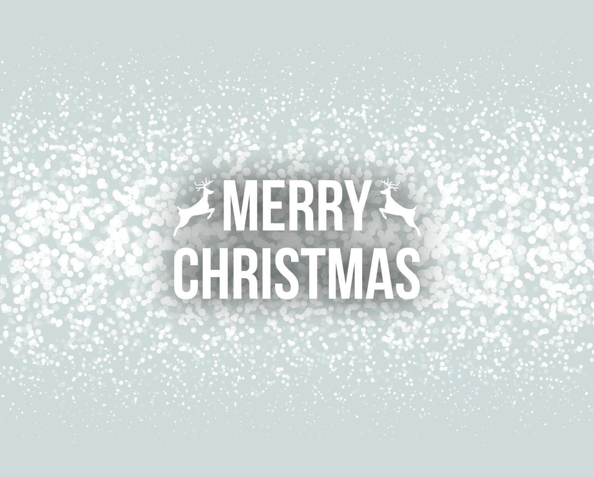 frohe weihnachten retro design typografie schrift grußkarte mit fallenden schneeflocken und weihnachtsbaum hintergrund. frohes neues jahr vorlage. horizontale Vektordarstellung. vektor