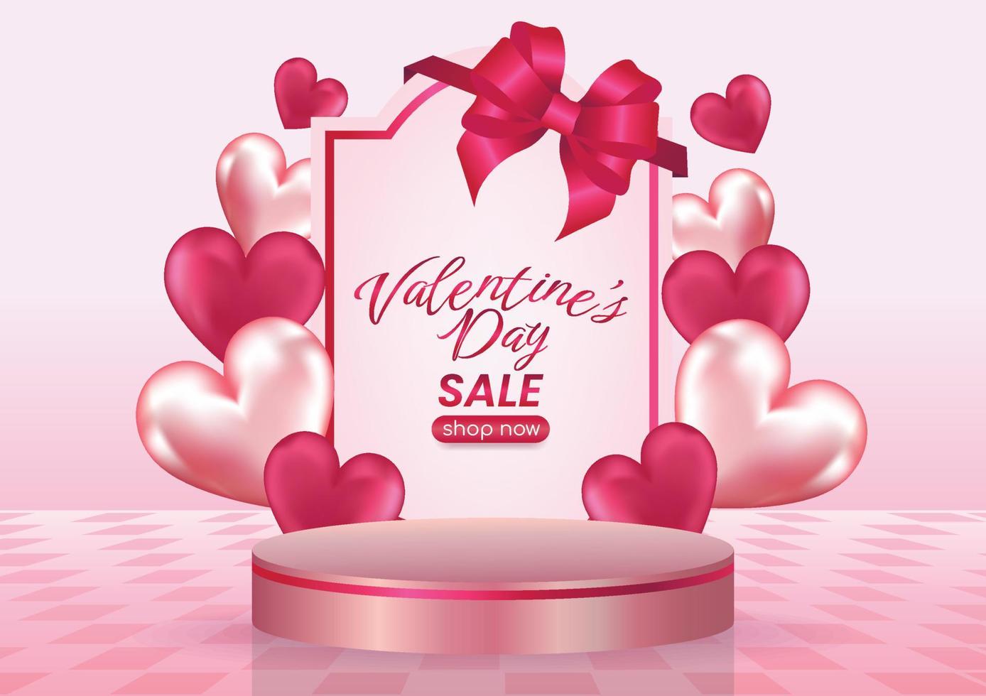 valentinstag verkauf display werbung website banner hintergrund vektor