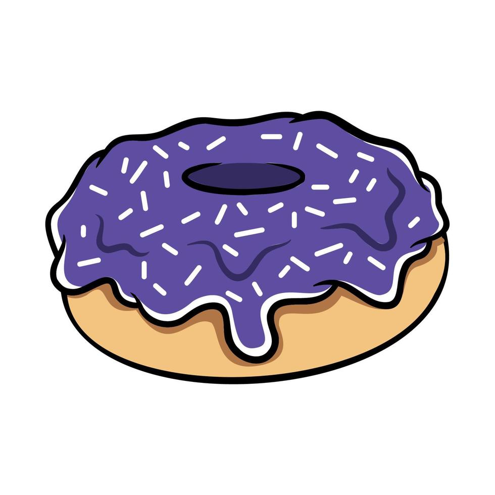 donut mit lila glasur. Donut-Symbol, Donut-Vektor-Illustration vektor