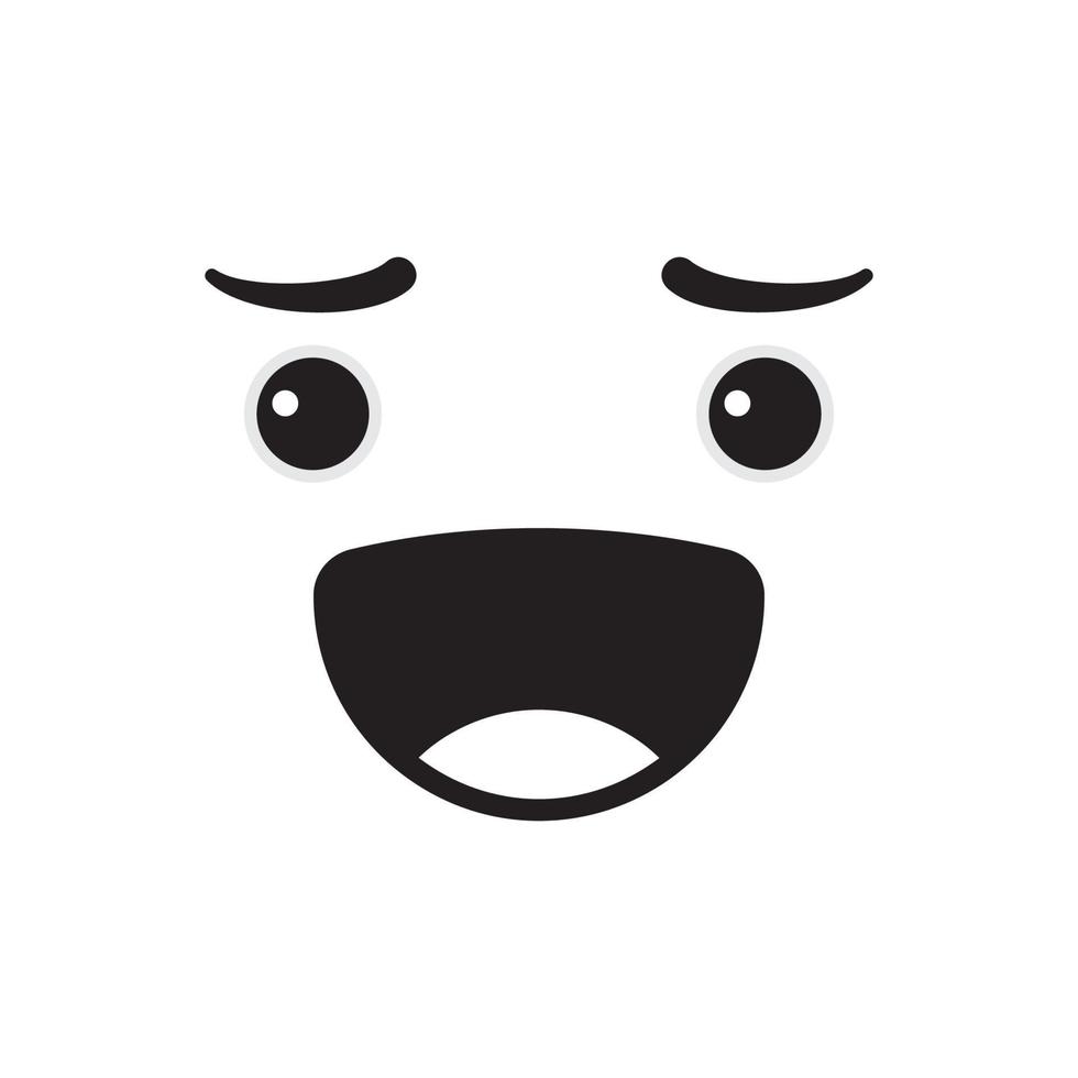 Emoticon-Vektorillustration mit traurigem Gesicht vektor