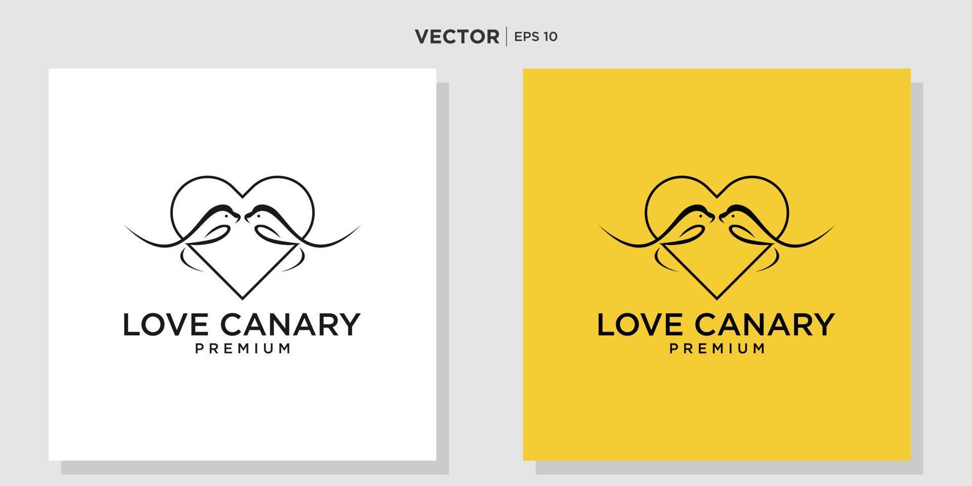 unik kanariefågel logotyp design logotyp med kärlek vektor