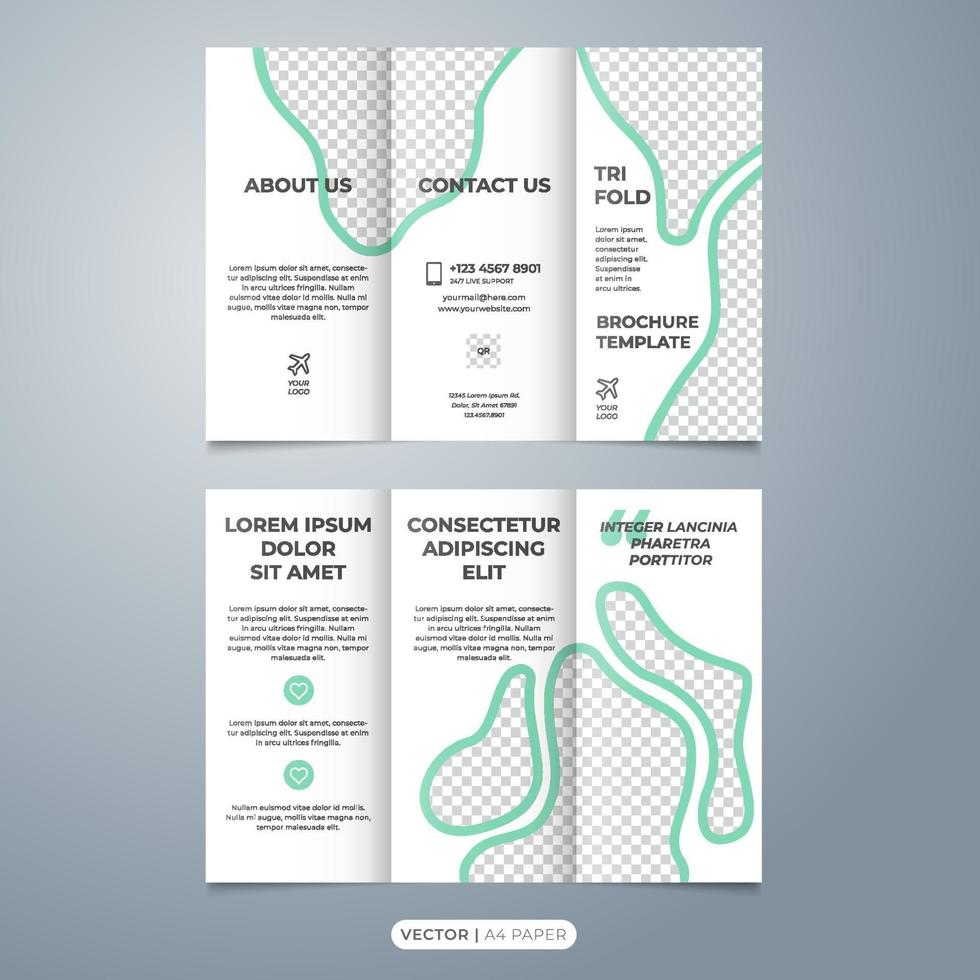 kreativ abstrakt tri vika ihop broschyr layout mall vektor