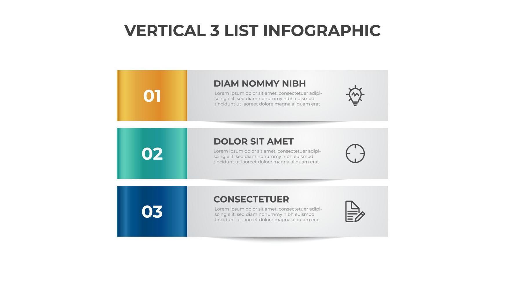 3 poäng av steg, blockera lista layout diagram, infographic element mall vektor