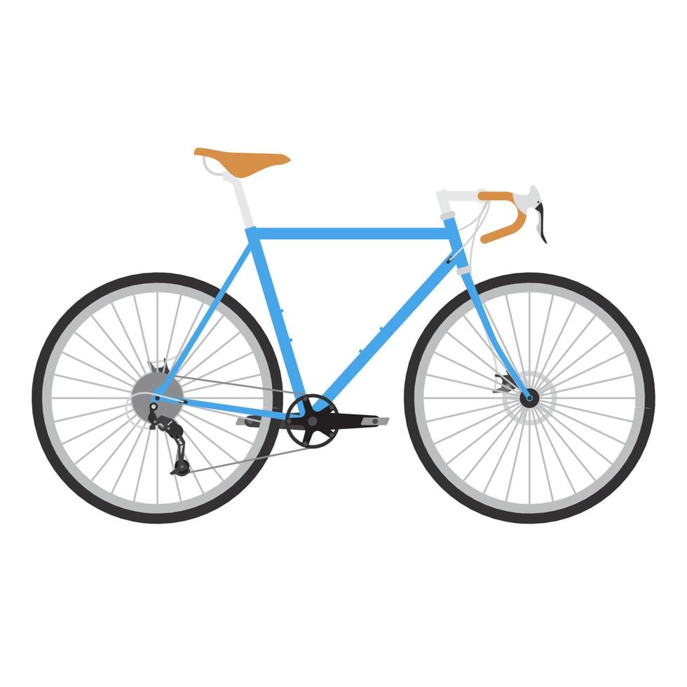 Fahrradvektor, blaue klassische Kiesfahrradillustration, lokalisiert auf weißem Hintergrund vektor