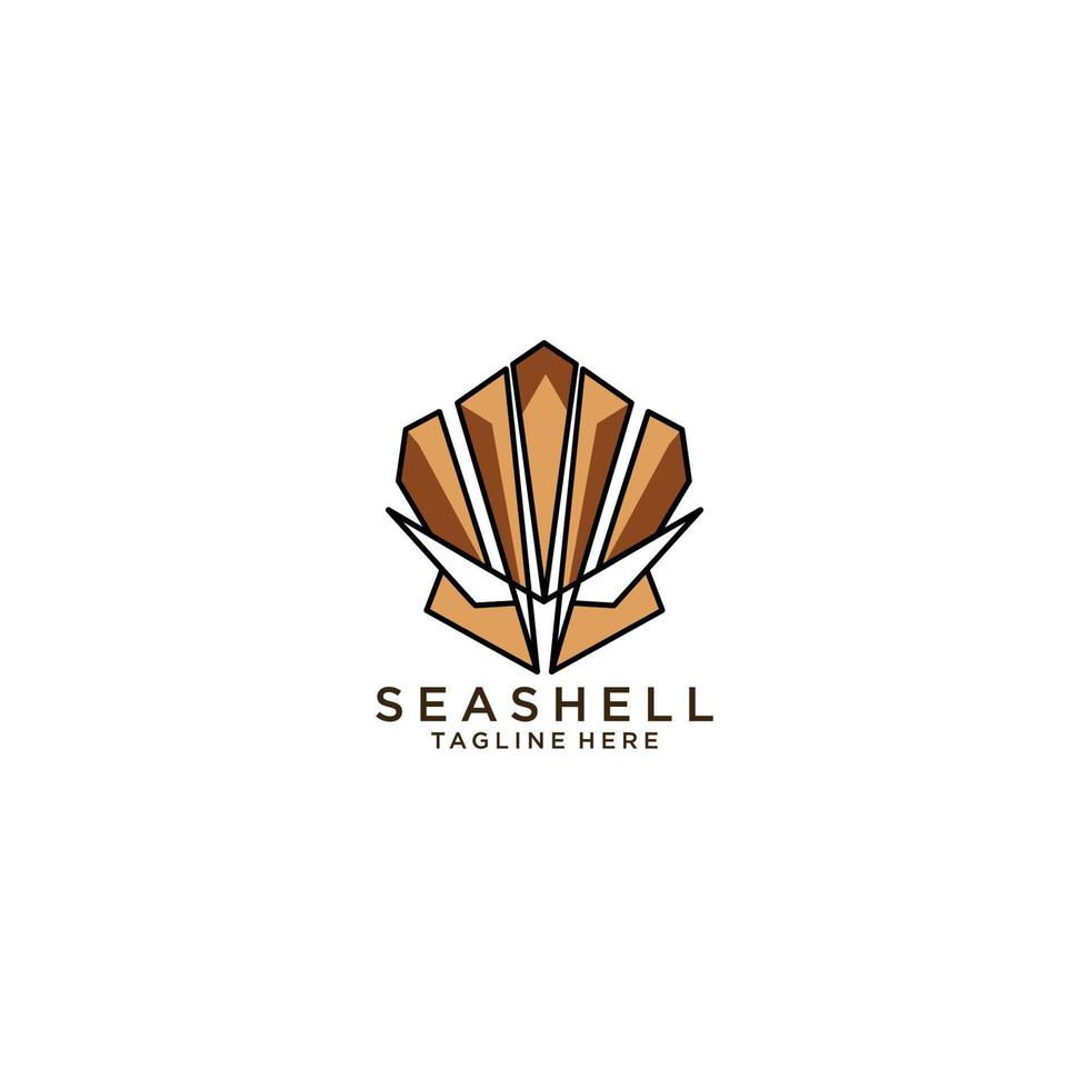 Seashell-Symbol-Logo-Design-Vorlage flacher VektorTier und Unterwasser vektor