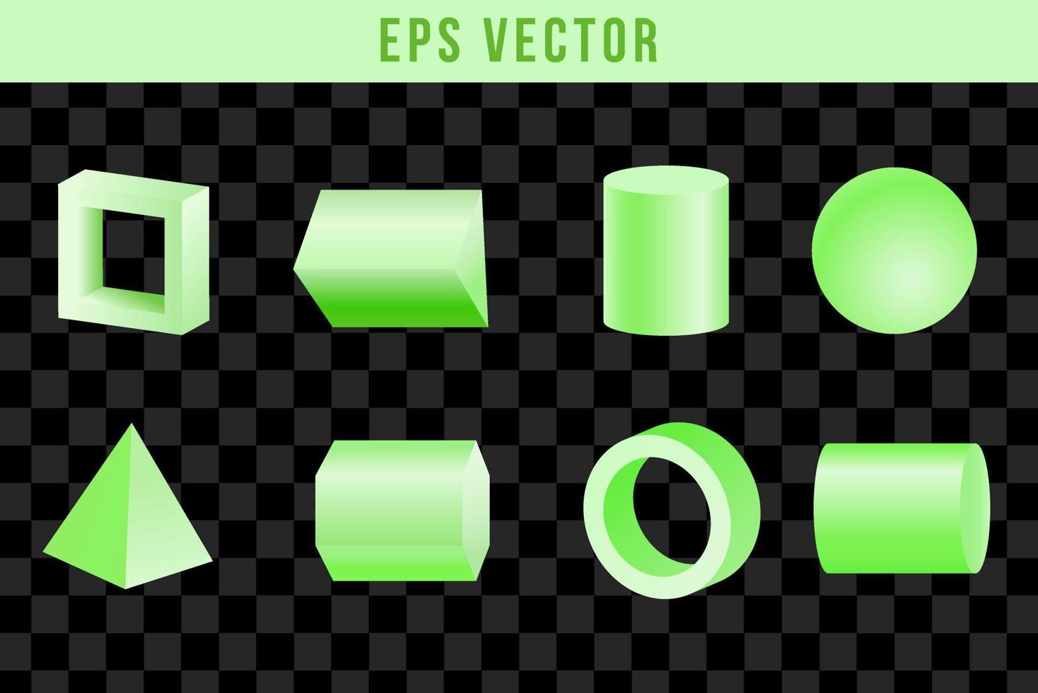 3D geometrische grüne Formen im trendigen isolierten Vektor eps 10