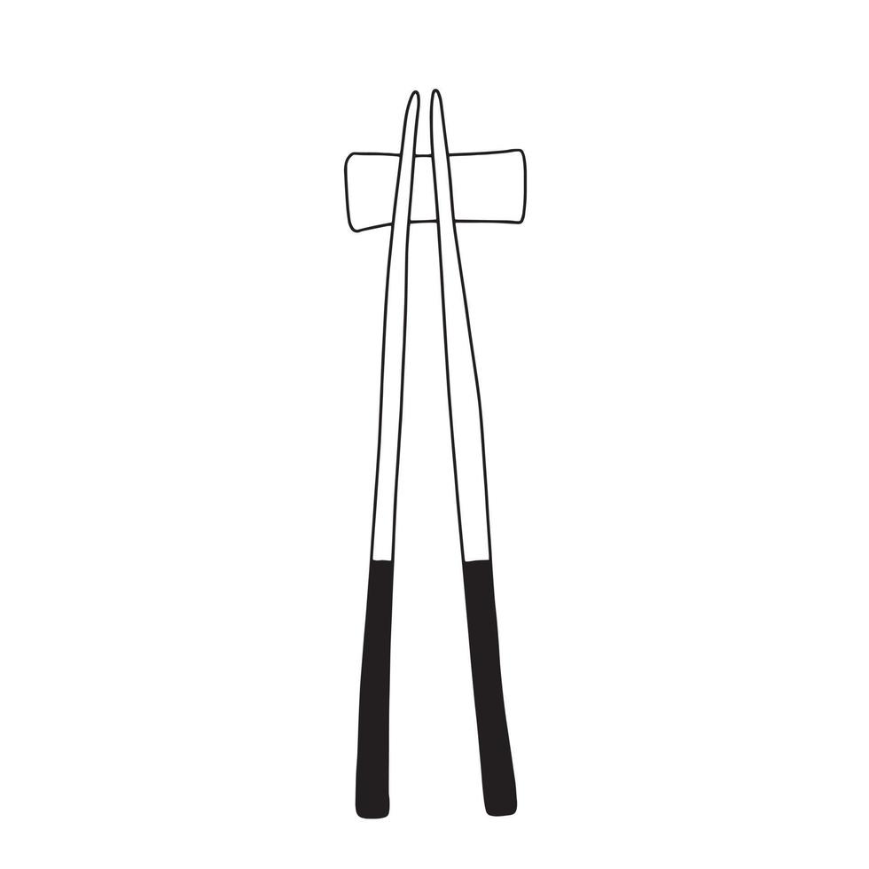 klotter japansk ätpinnar vektor illustration. hand dragen ätpinnar skiss isolerat