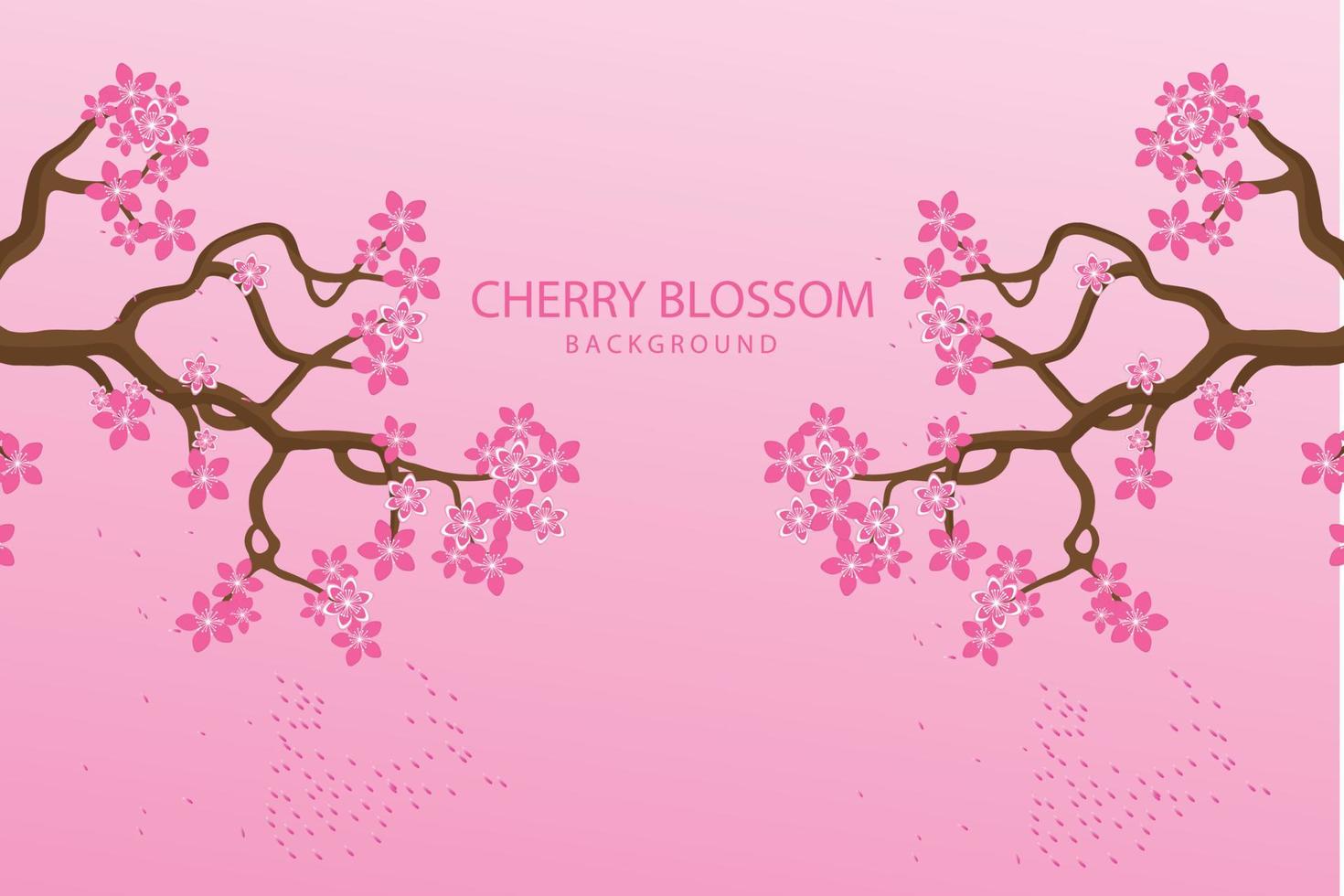 Kirschblüten-Hintergrunddesign. kostenloser Vektor schöner Kirschblütenhintergrund