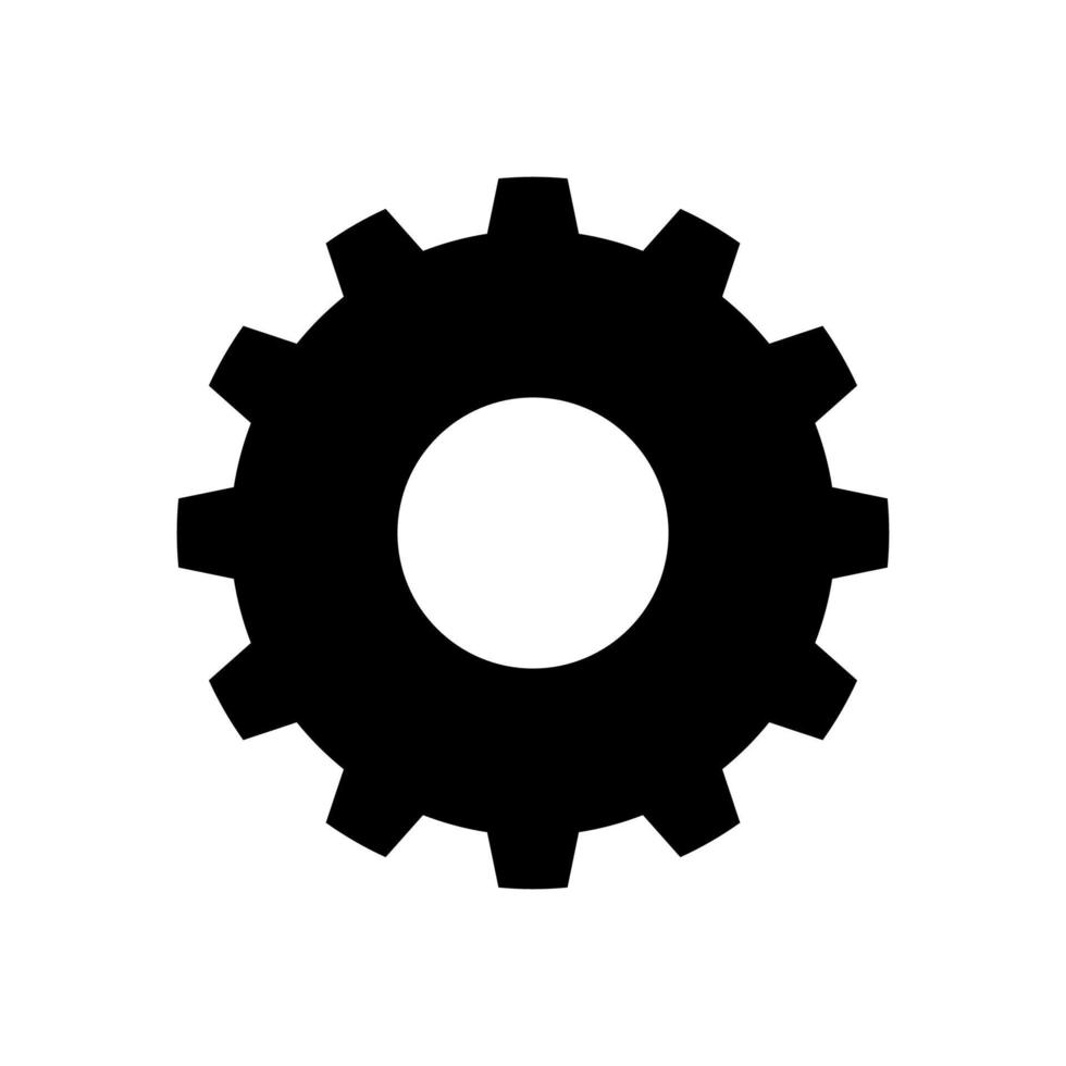 kugghjul eller redskap ikon. enkel kugge hjul för industriell mekanism. inställningar ikon. vektor illustration