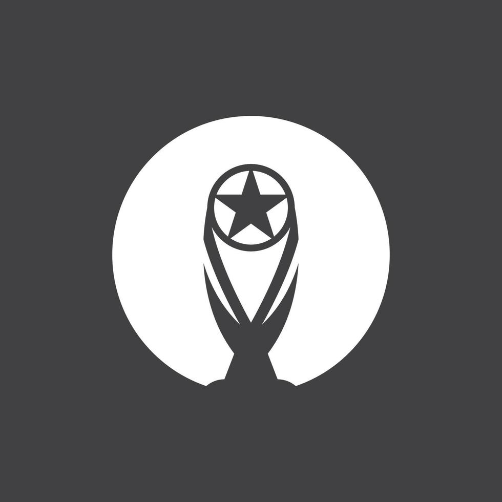Trophäen-Champion-Logo mit schwarzem Hintergrund vektor
