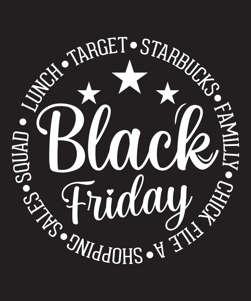 Lunch Target Starbucks Family Chick legt ein Shopping Sales Squad Black Friday T-Shirt ab vektor